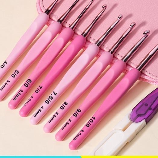 

Jarum Rajut Hak Set Tulip Etimo Rose Pink Crochet Hook Gagang Karet