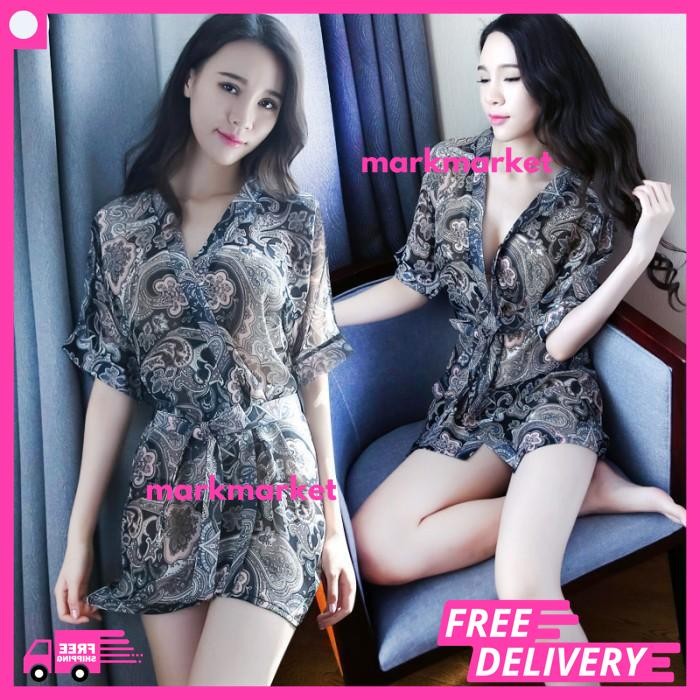 LINGERIE KIMONO BAJU TIDUR HOT WANITA LINGERIES PIYAMA MOTIF BATIK TERJAMIN BEST