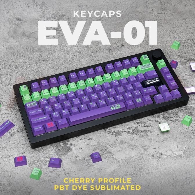 TERBARU - EVA-01 Evangelion PBT Dye Sub Keycaps