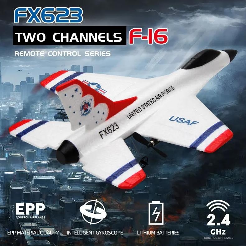 FX623 RC AIRPLANE F-16 DRONE 2.4G AIRCRAFT 2CH FIXED-WING EPP ELECTRIC MODEL REMOTE CONTROL PLANE TO