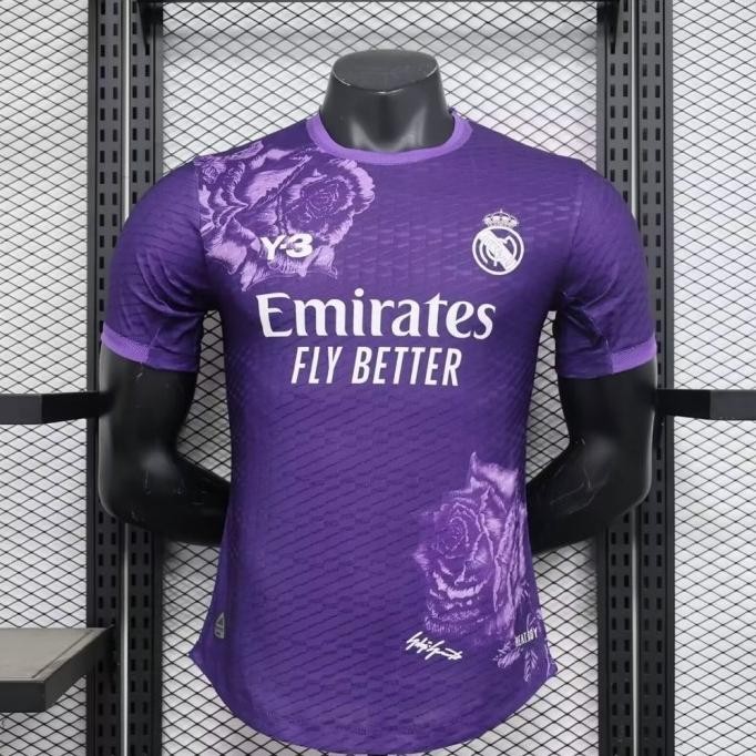 TERLARIS - JERSEY BOLA MADRID Y-3 YAMAMOTO UNGU PLAYER ISSUE PI 2023 2024