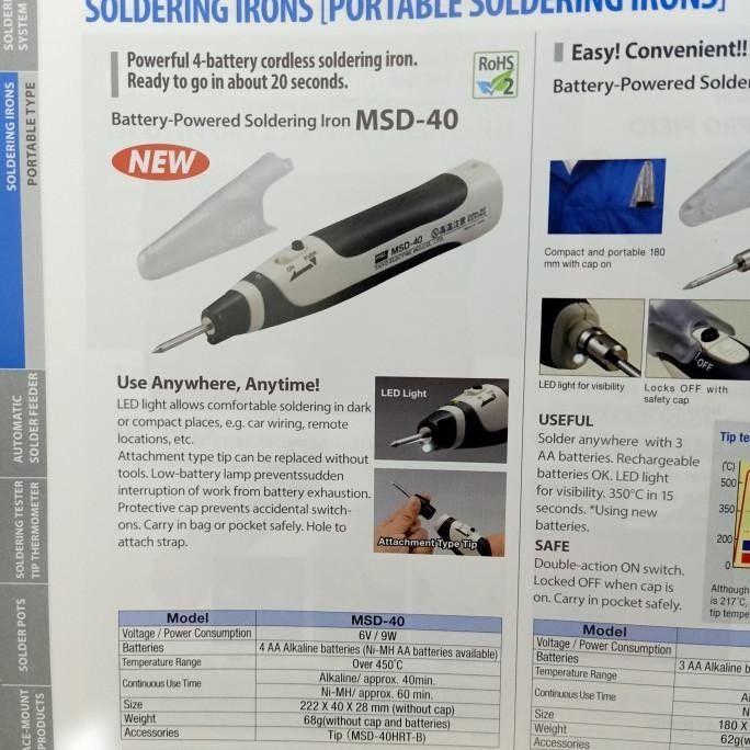 Soldering Iron Dc 9W Goot Msd40  Ready