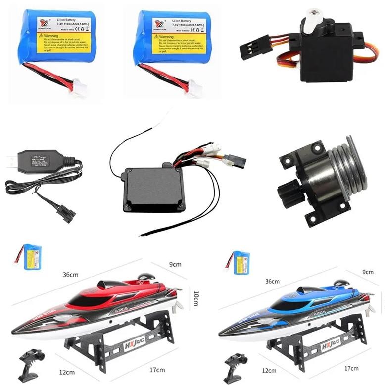 HJ808 HJ-808 HIGH SPEED RC SPEEDBOAT SPARE PARTS 7.4V 1100MAH BATTERY MOTOR BOAT COVER HJ808 RC BOAT