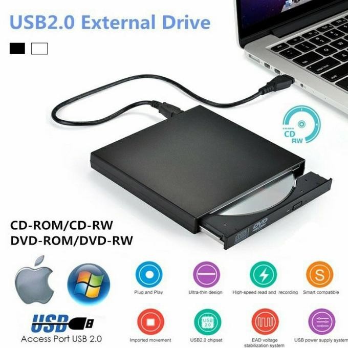 Dvd Rw External Portable Cd Rom Drive Dvd Eksternal For Laptop Pc Promo