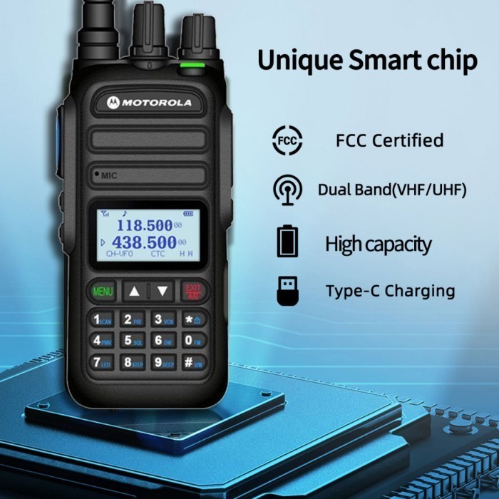 TERBARU HT Motorola 370S Radio Tahan Air 15W FM Radio Type-C