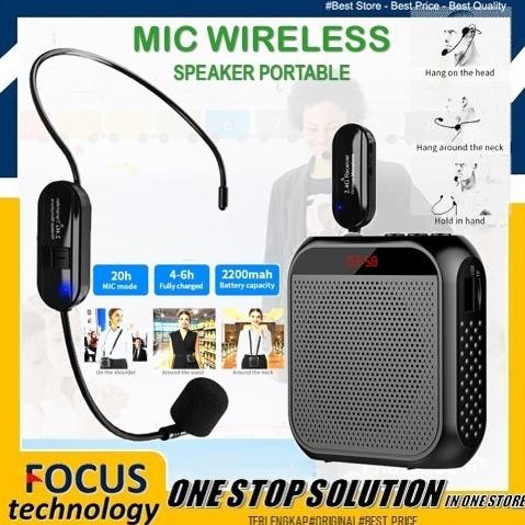 TERLARIS - sky megaphone wireless speaker pinggang mikrofon mic jepit bando yoga