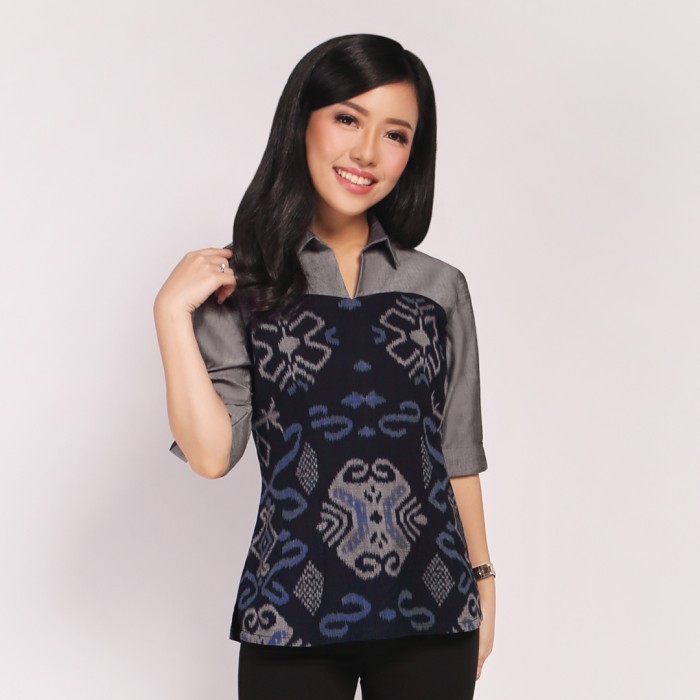 Batik Kultur Dress - CFTT - Classic Antique Ceplok Dark Blue Grey