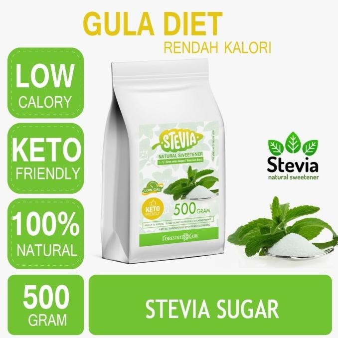 

Stevia Sugar Powder, bubuk halus Gula Stevia, kemasan 500 gram