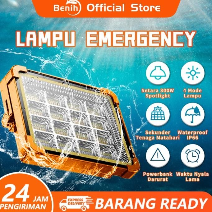 Lampu Emergency 300W Led Lampu Solar Portable Cas Lampu Camping Original Dan Terpercaya