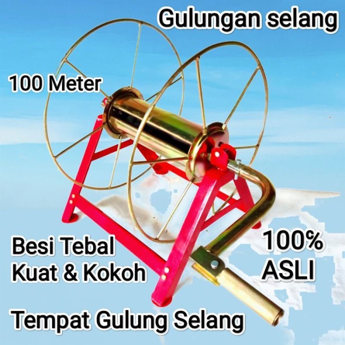 GULUNGAN SELANG 100M / HOSE REEL TEMPAT GULUNG SELANG KOMPRESOR