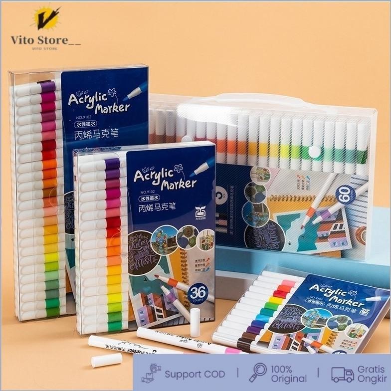 

Sp - Pen Akrilik Marker Warna Cepat Kering Tahan Air / Spidol Acrylic Painter / Menggambar Kreativitas Seni Kasi Anak