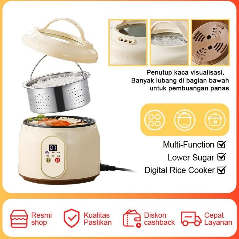 Penanak Nasi Multifungsi Magic Com Low Carbo Rice Cooker Low Sugar 1.8L Double Magiccom Serbaguna Me