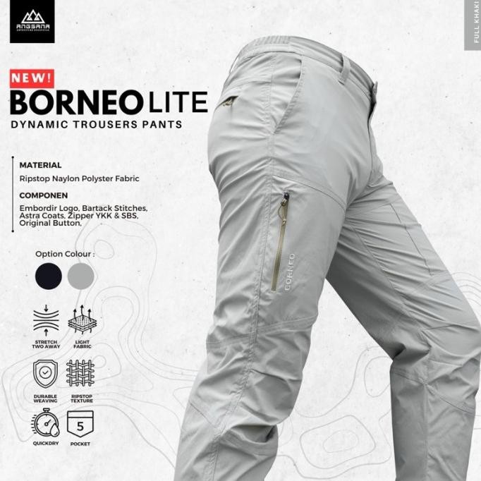 TERBARU - Celana Angsana Outdoor Borneo Extreme Basic Grey