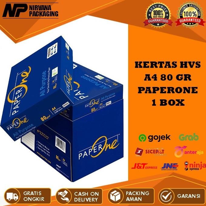 

BEBAS ONGKIR - [GOJEK/GRAB] KERTAS HVS A4 PAPERONE 80GR PAPER ONE PRINT FOTOCOPY