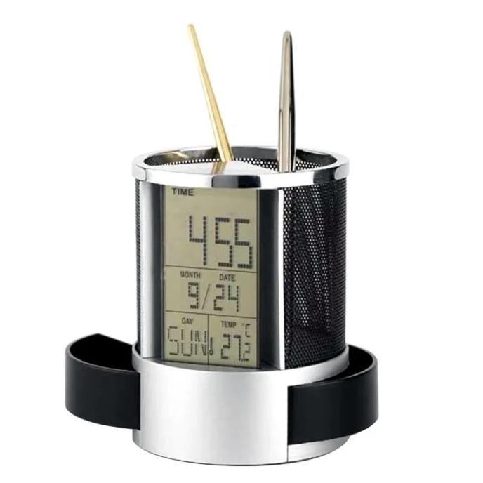 

Kotak Pensil Tempat Pena LCD Kalender Elektonik Alarm Multifungsi