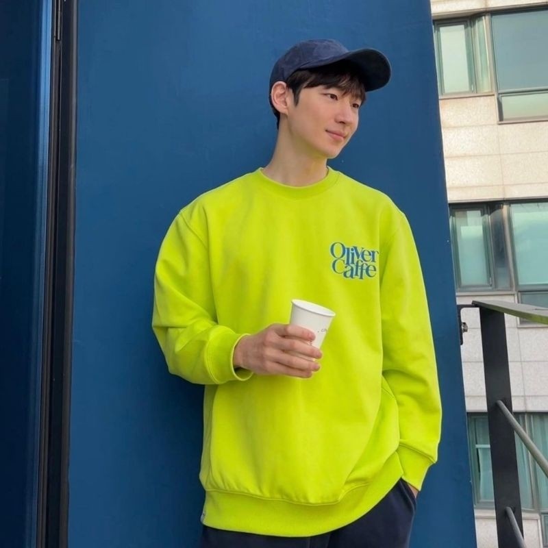 Felizo Jaket Sweater OLIVER CAFFE Sablon Korean Idol Big Size LEE JEHOON Oversized 6XL 5XL 4XL 3XL 2