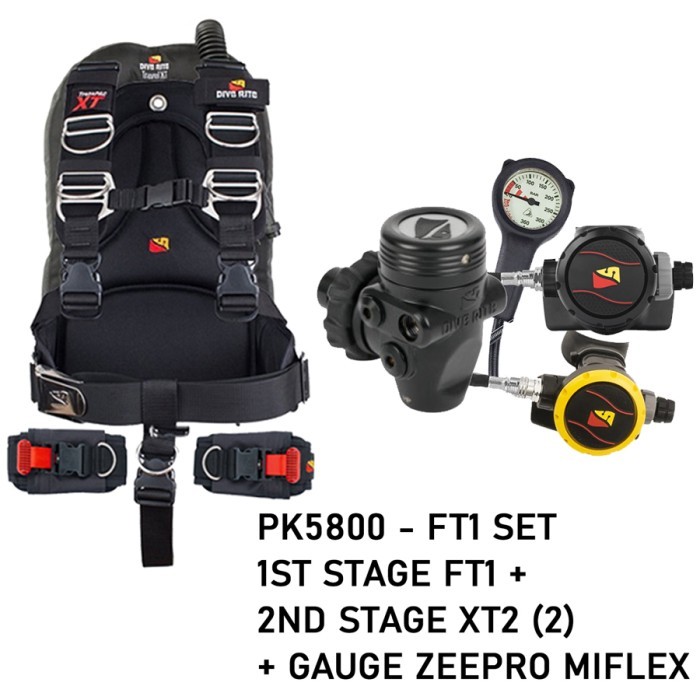 BERKUALITAS BCD Set Diverite Travel Transpac XT Dive Rite Regulator Diving Selam READY STOK