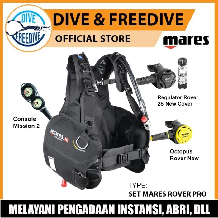 PERLENGKAPAN DIVING BCD Set Mares Rover Pro Regulator Octopus Gauge Double Paket Diving READY STOK