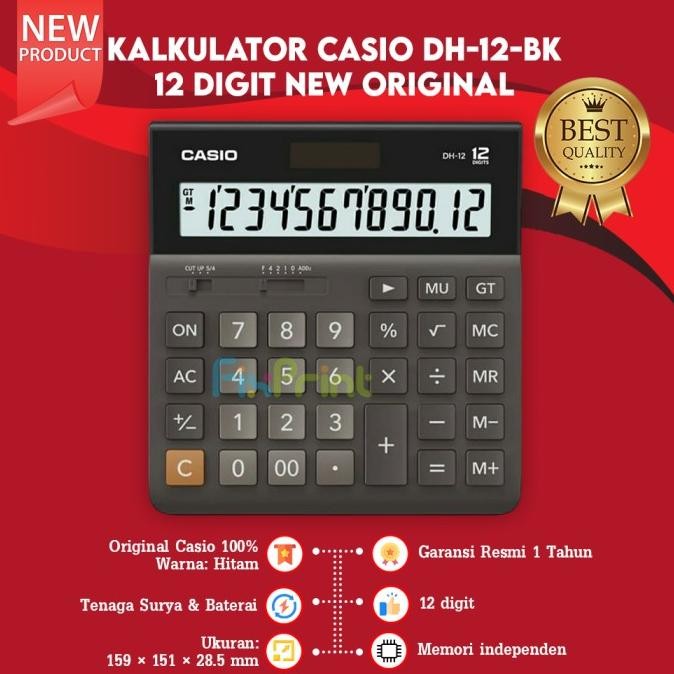 

Calculator Casio Dh-12 Bk White 12 Digits Kalkulator Dekstop Original