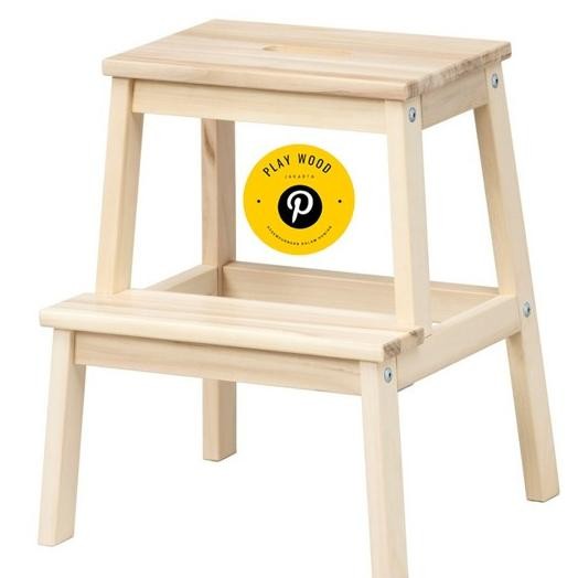 Bangku Kursi Tangga Kayu 2 Step Kayu Jati Belanda Anak Dewasa 1