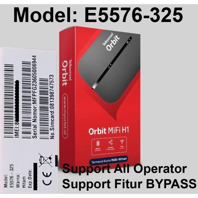 Mifi Router Modem Wifi 4G Huawei E5576 BYPASS Free Tsel 15Gb