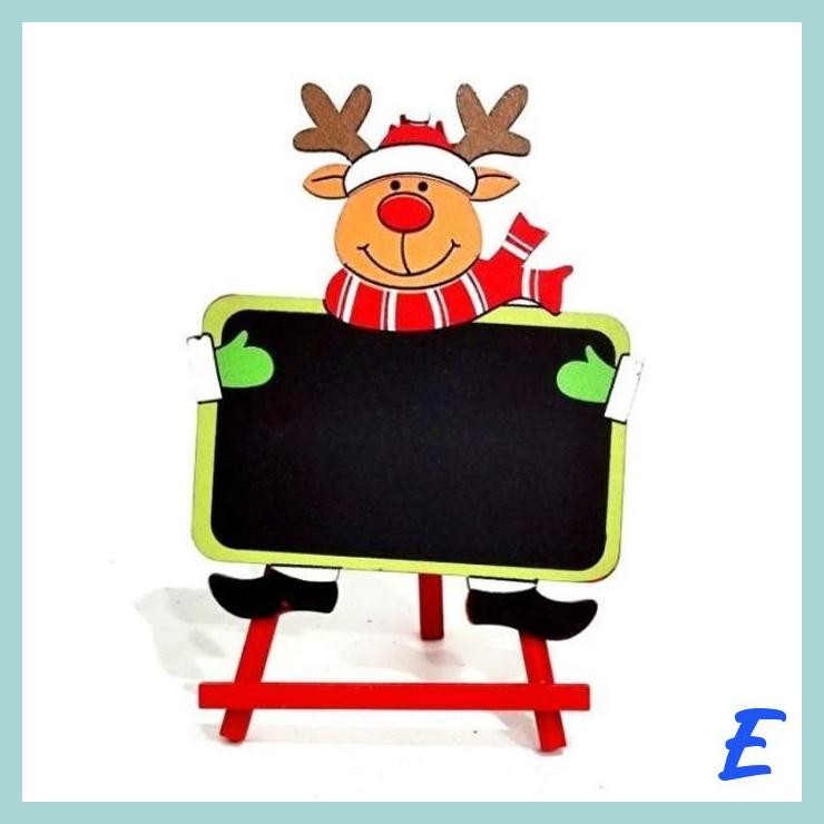 

| MIS | PAPAN MINI KAYU SANTA SNOWMAN RUSA PAPAN TULIS LUCU HIASAN KADO SANTA CHRISTMAS GIFT MURAH