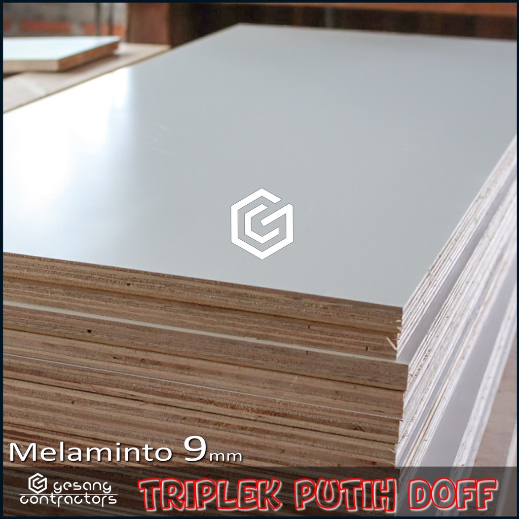 Triplek Melamin Putih Doff 1 Muka 9mm 70x30 cm ( 9 mm ( 30x70 cm )