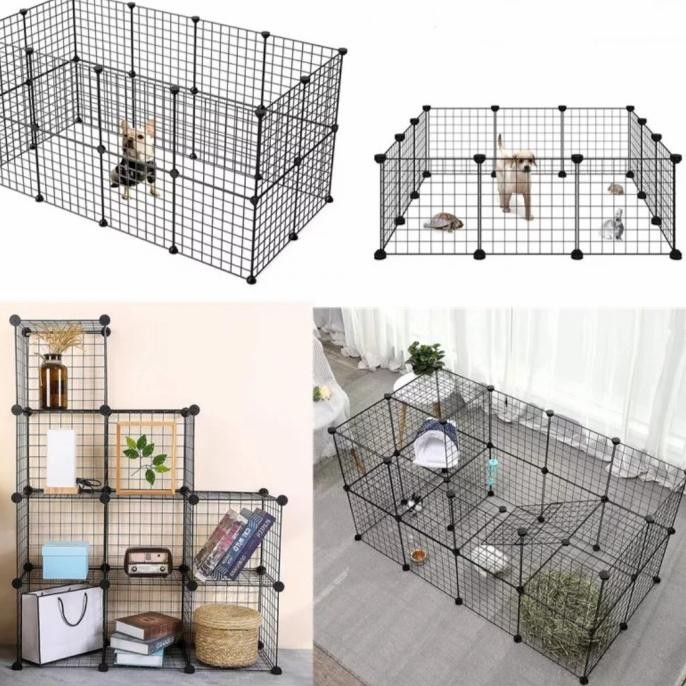 Kandang pagar DIY + Pintu anjing, kucing, kelinci