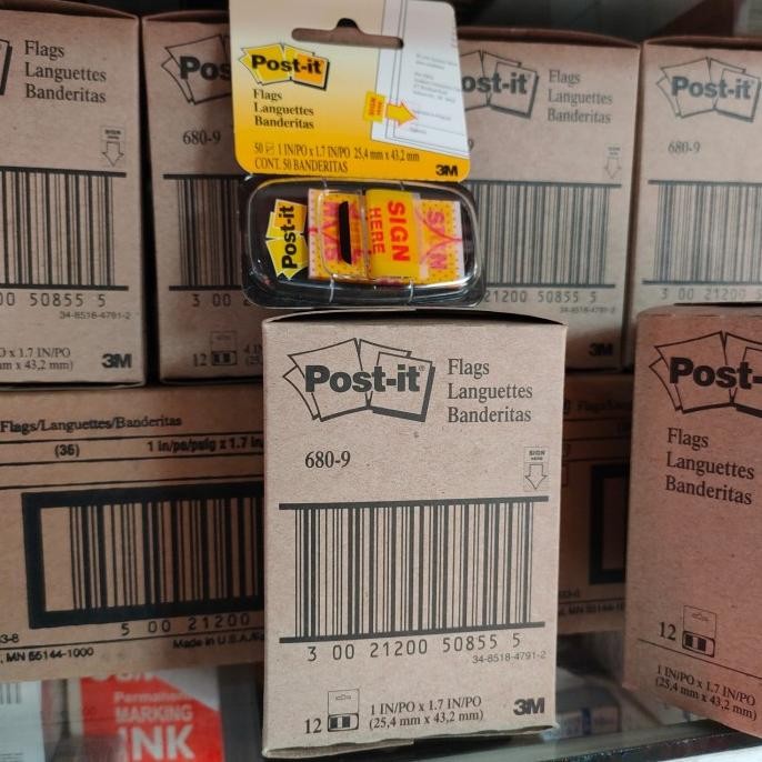 

post it sign here 3m (680-9) Original Harga satu dus isi 12 Pad