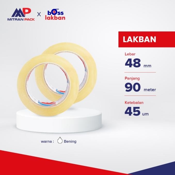 

TERLARIS - (CG) Lakban Bening / Coklat 90meter / 100 yard FULL x 48mm Mitran Pack - Bening