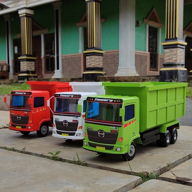 Mobil mainan anak hino dump truk oleng kayu truck pasir besar