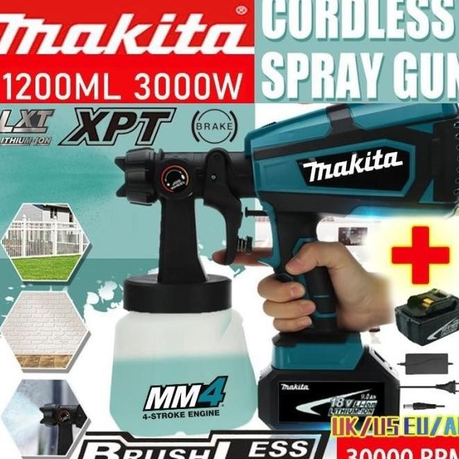 [ NEW STOCK ] Tool Sprayer Cat Elektrik 30000Rpm Makita Tanpa Udara 1200Ml 3000W