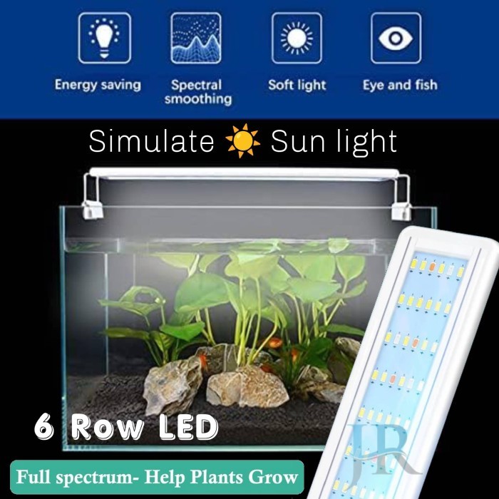Ready Stock Lampu Led Aquarium Aquascape 60 - 70 Cm Rgb Kandila S600