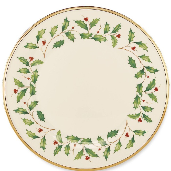 

Natal Lenox Holiday Dinner Plate Piring Natal Christmas Porcelain Gold Rim Limited