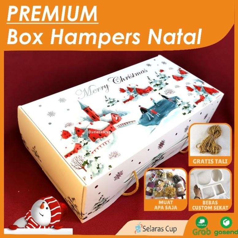

Isi 10 Spesial Box Hampers Natal Kotak Kado Merry Christmas Winter Snow Gi Kualitas Premium 4K Pictures - Dus Tali Kue Cookies Keranjang Toples