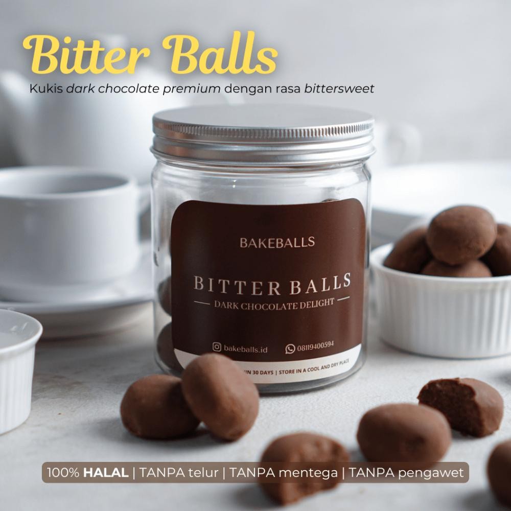 

Bitter Balls | Dark Chocolate Cookies By Bakeballs | Kue Kering Halal, Tanpa Telur, Rendah Gula