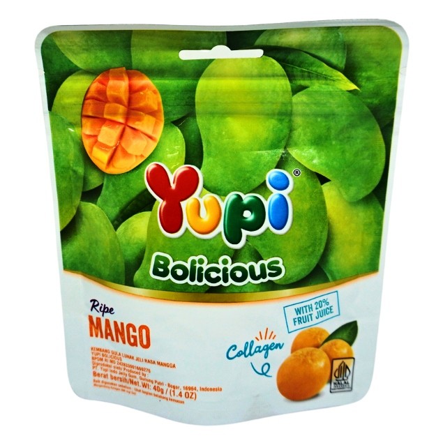 

S20641 YUPI BOLICIOUS MANGO PERMEN JELLY 40GR MAJU BERSAMA (20250310)