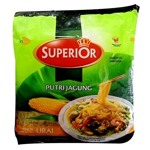 

S12956 MIE HUN KERING SUPERIOR PUTRI JAGUNG 335GR MAJU BERSAMA (20250125)