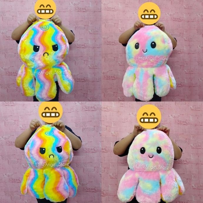 Boneka Cumi Gurita Octopus Tiktok Super Jumbo Giant Bolak Balik