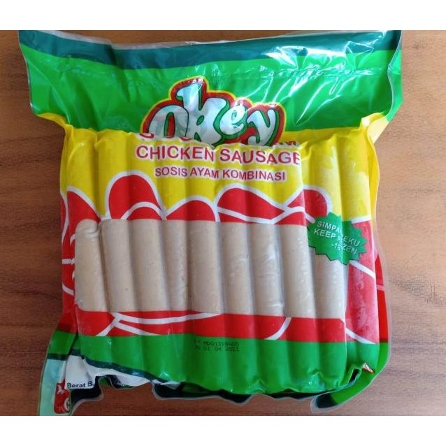 

Okey Sosis Ayam Kombinasi Chien Sausage 1 Kg 30 Pcs