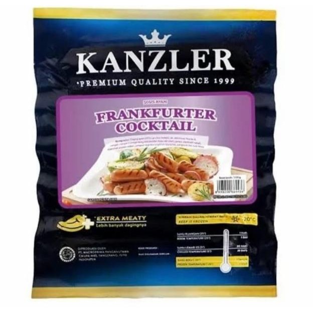 

Kanzler Frankfurter Cotail Chien/Sosis Ayam Frankfurter 500Gr