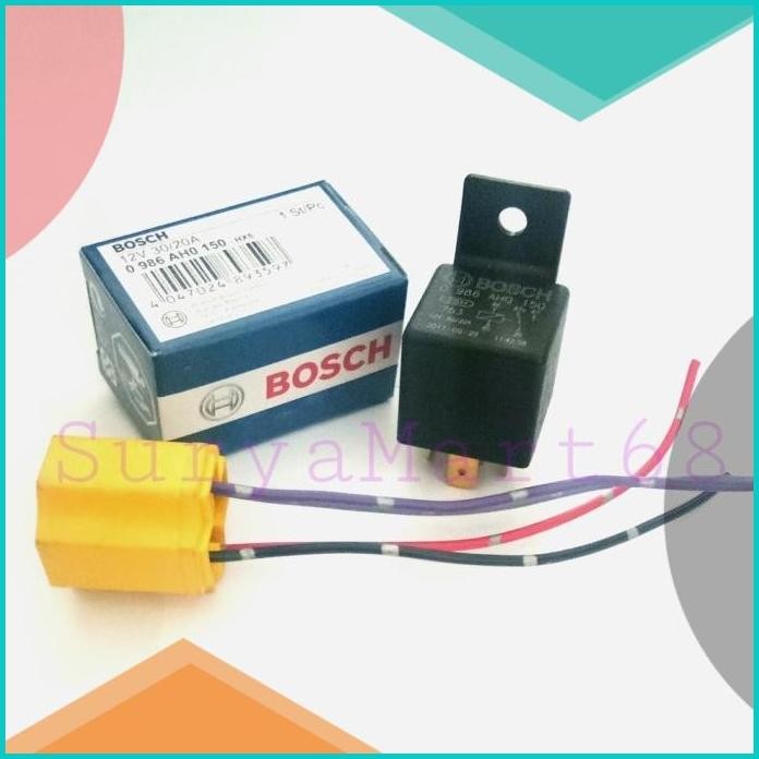 RELAY BOSCH 12V 20/30A KAKI 5 RELAY PEMUTUS 87a+SOCKET RELAY KERAMIK