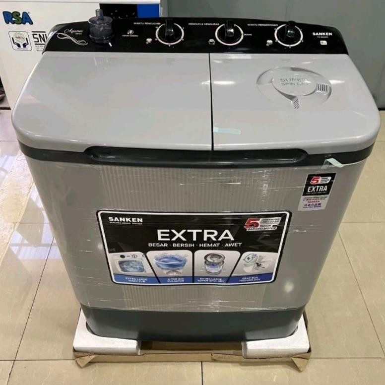 Elle Sanken Mesin Cuci 2 Tabung 9Kg Tw-9110 Pk / 8663 8Kg / 8600 8Kg / 8827 8Kg Low Watt