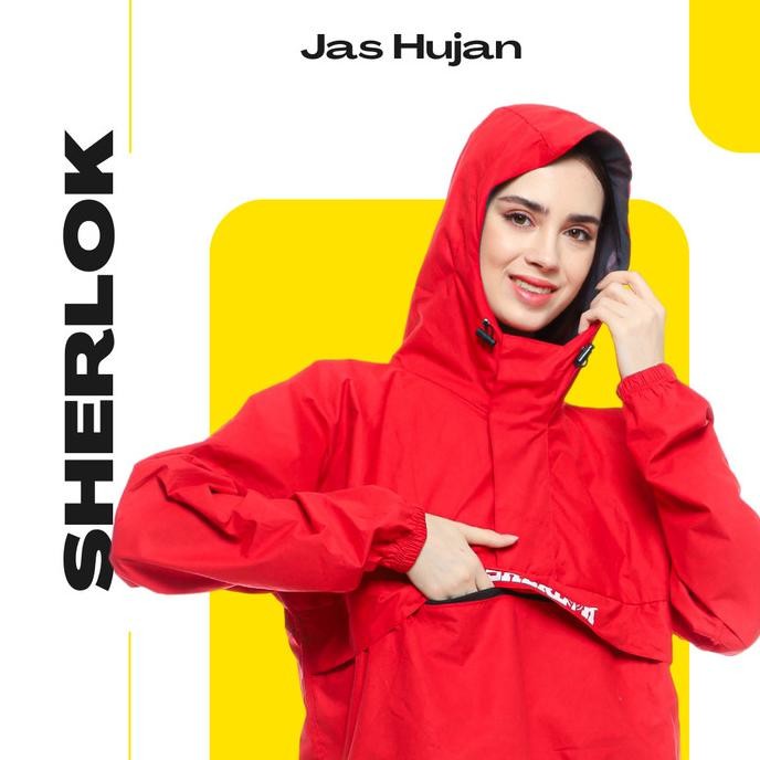 JAS HUJAN SHERLOK TASLAN KANGGURU PRIA DAN WANITA DEWASA MERAH MAROON