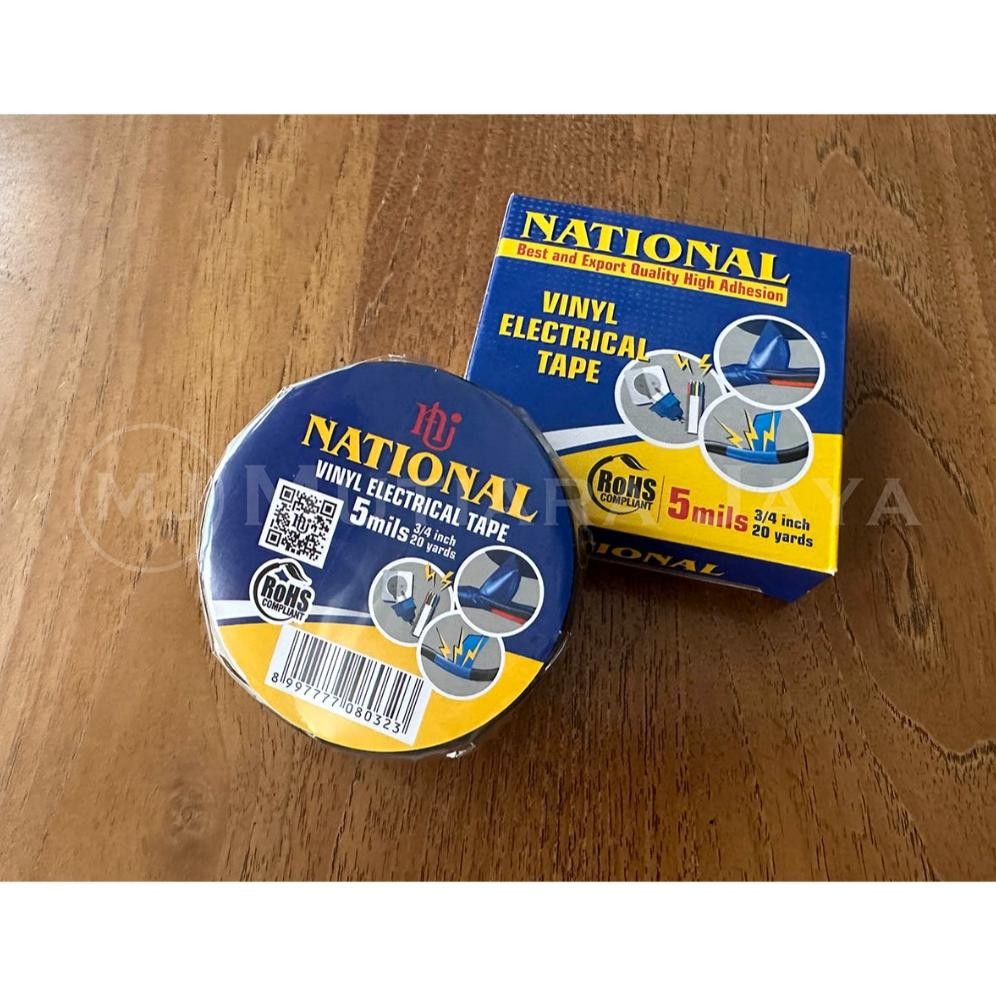 Viral Isolasi Listrik National Hitam 3/4 " Inci 20 Yard  Selotip Solasi Vinyl Original Viral