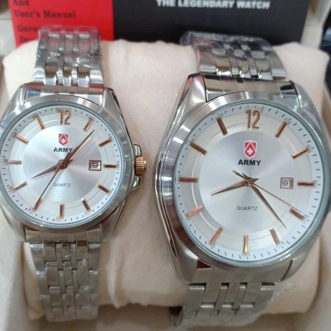 Jam Tangan pasangan Army 6502 Silver Rosegold Jam Tangan Couple