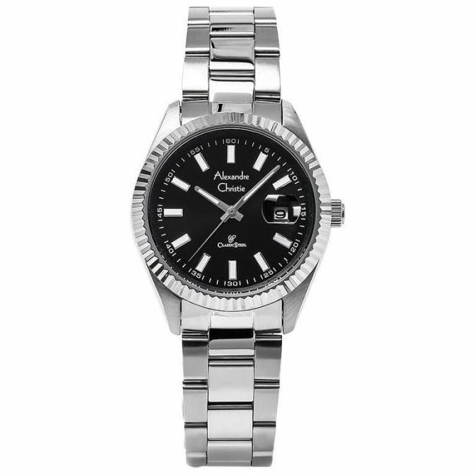 ALEXANDRE CHRISTIE AC5007 AC 5007 SILVER BLACK JAM WANITA ORIGINAL