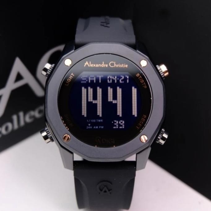 JAM TANGAN PRIA ALEXANDRE CHRISTIE AC9377 AC 9377 BLACK GREEN STABILO