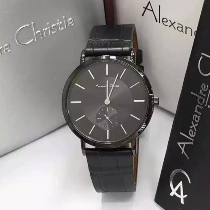 ALEXANDRE CHRISTIE AC8575 AC 8575 FULL BLACK jam wanita Original