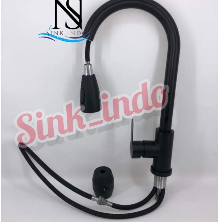 Gm - Kran Angsa Fleksibel Tanam Kran Bak Cuci Piring Kran Angsa Hitam 304 Cuci Piring Kran Air